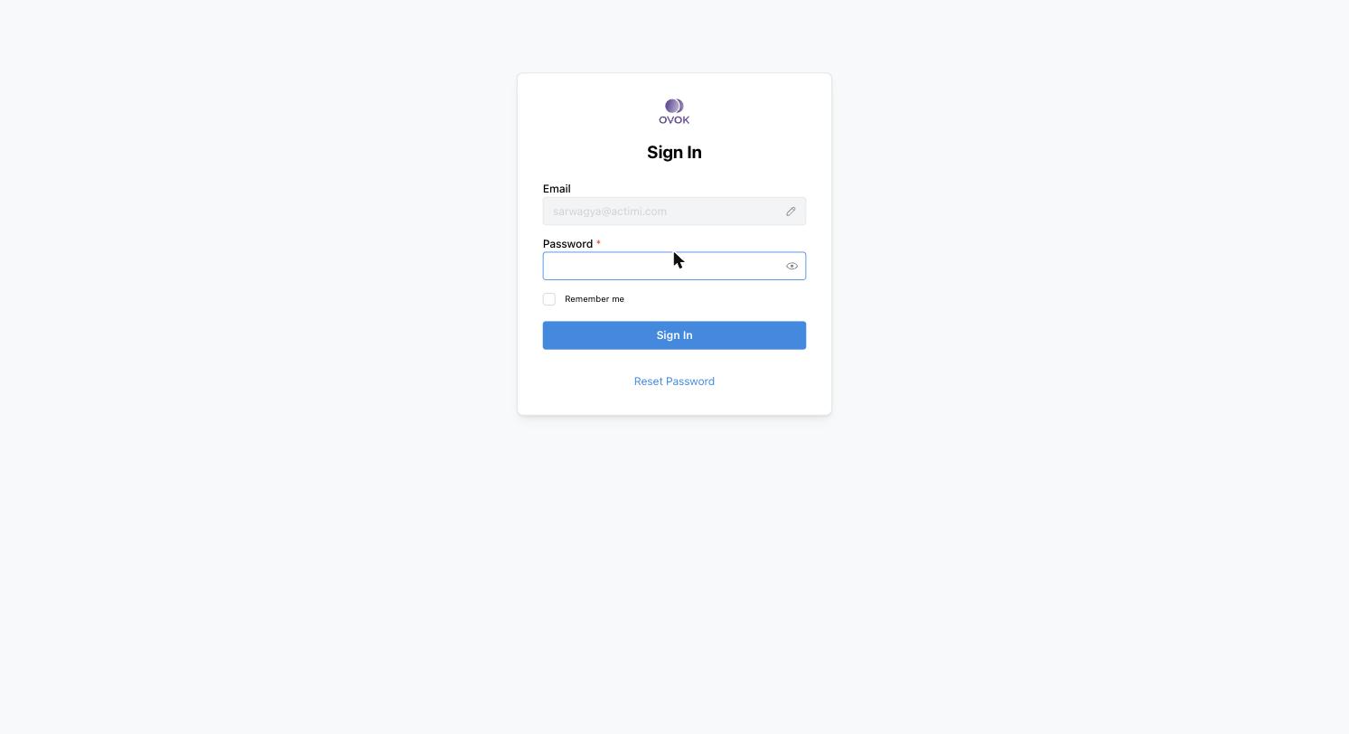 Data Dashboard sign-in password card with read-only email row, Password field, Remember me, Sign In button, and Reset Password link